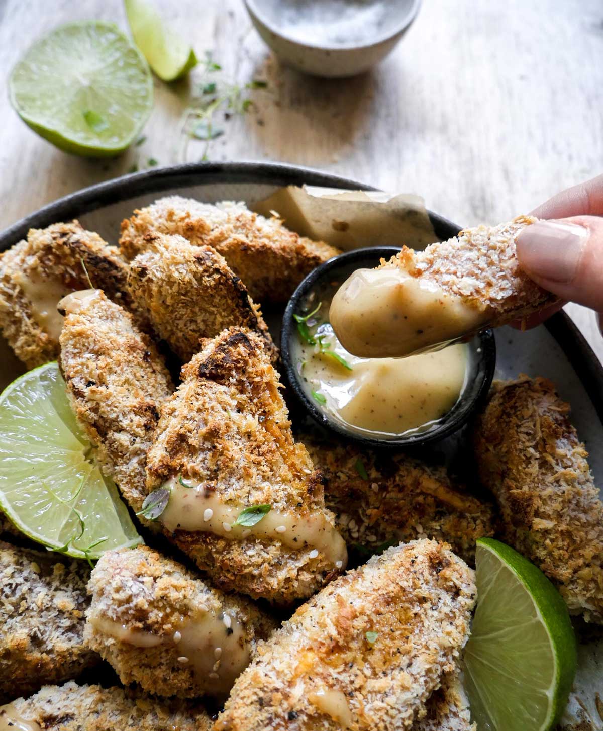 færdige nuggets med søde kartofler