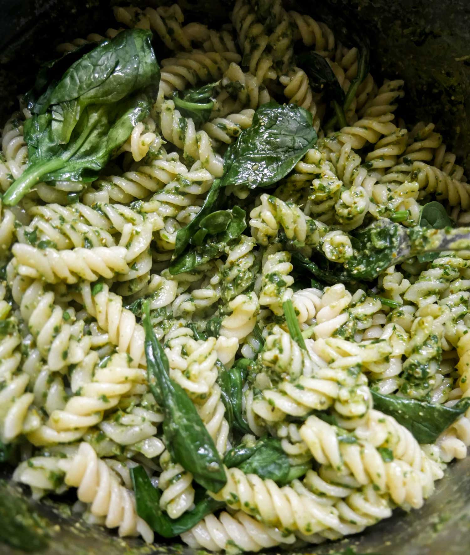 pasta med spinat pesto 