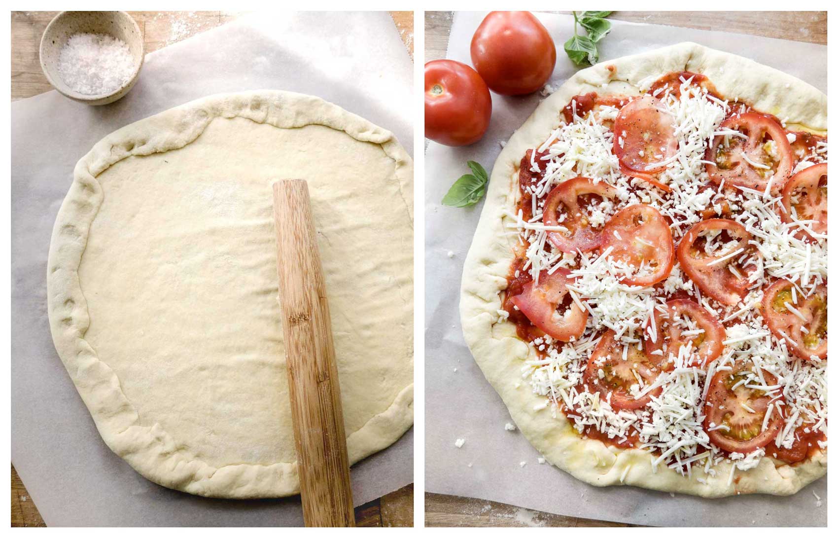 vegansk pizzadej tomatsauce
