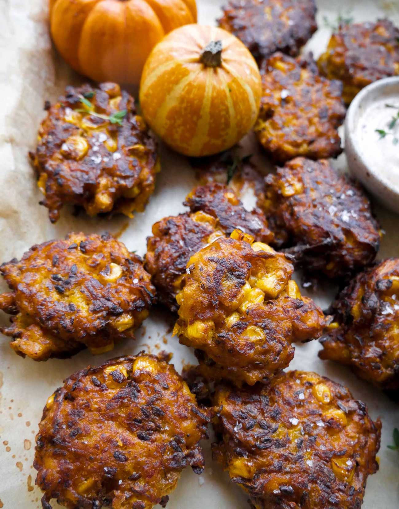 frikadeller med græskar og majs