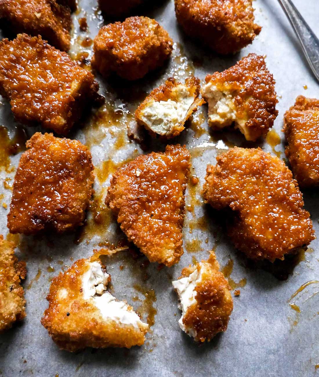 fried chicken med tofu og marinade dressing