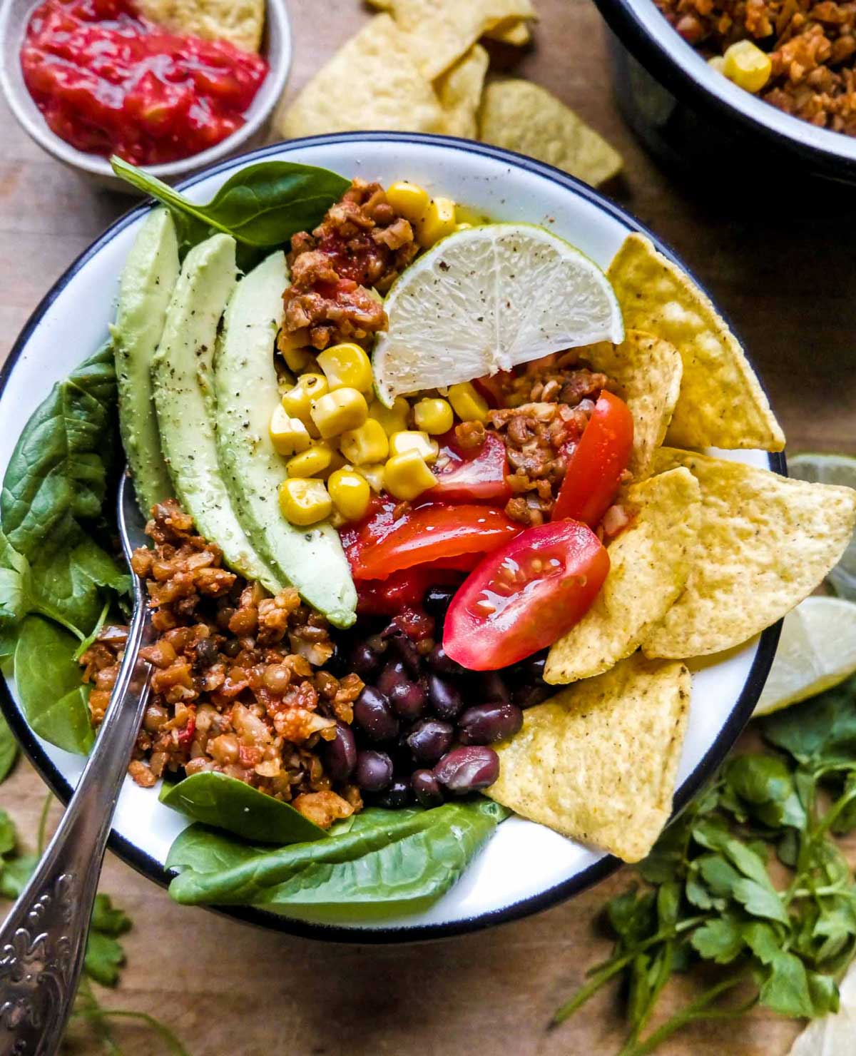 mexi bowl til vegansk aftensmad og mexicansk aften