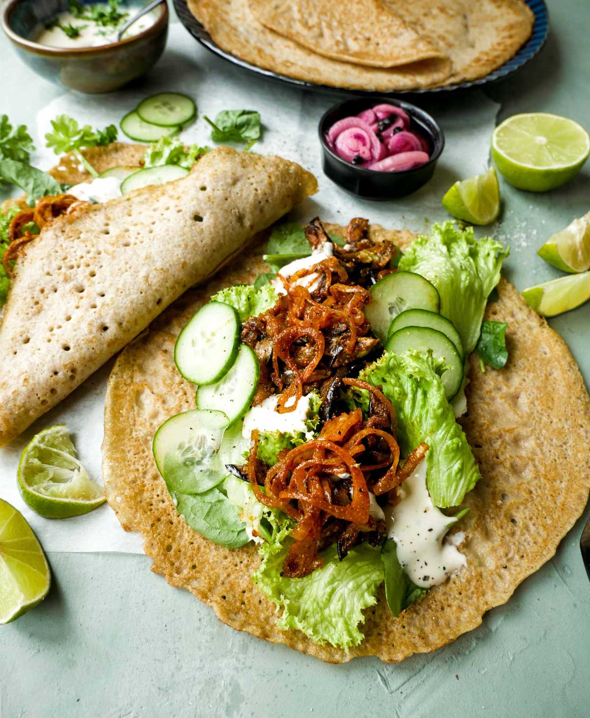 fyld uden kød med aubergine og løg