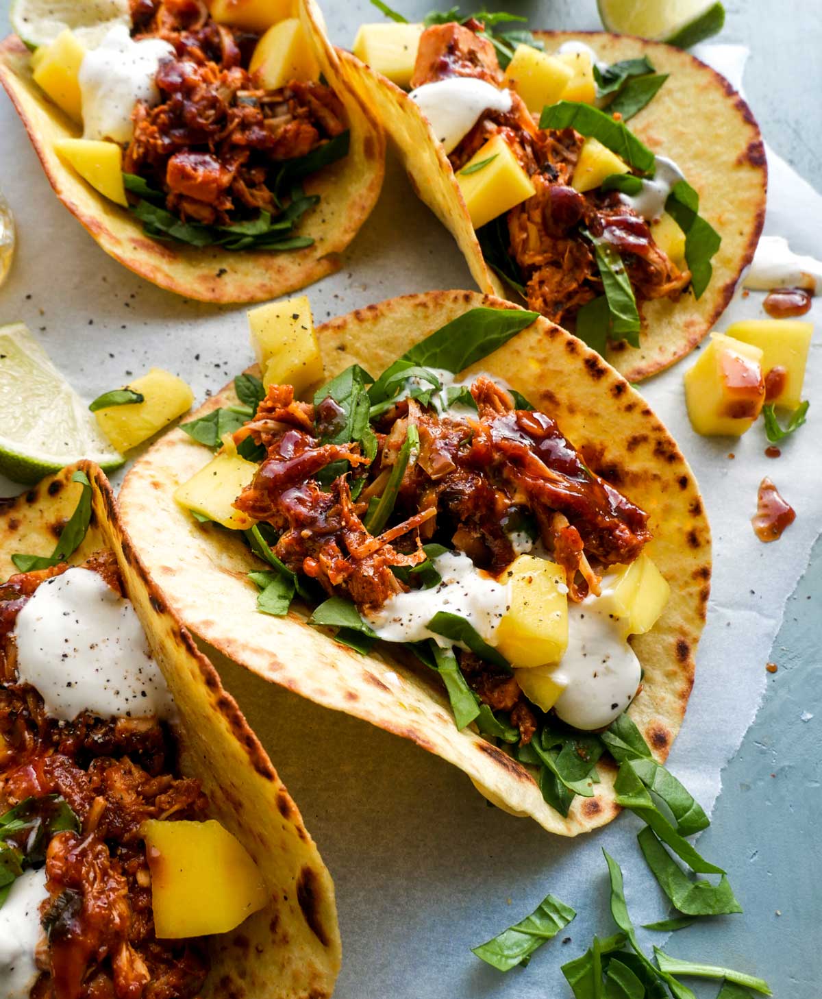 vegansk pulled jackfruit tacos