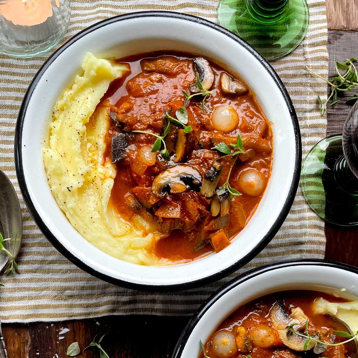 opskrift på vegansk stroganoff med grøntsager